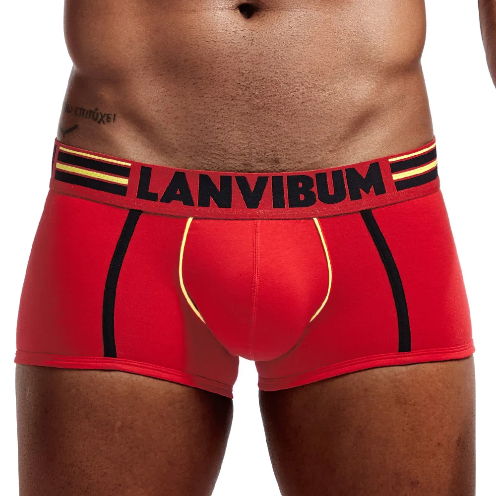 Lanvibum Брендовые мужские боксеры мужское нижнее белье чистый трусы модные шорты
