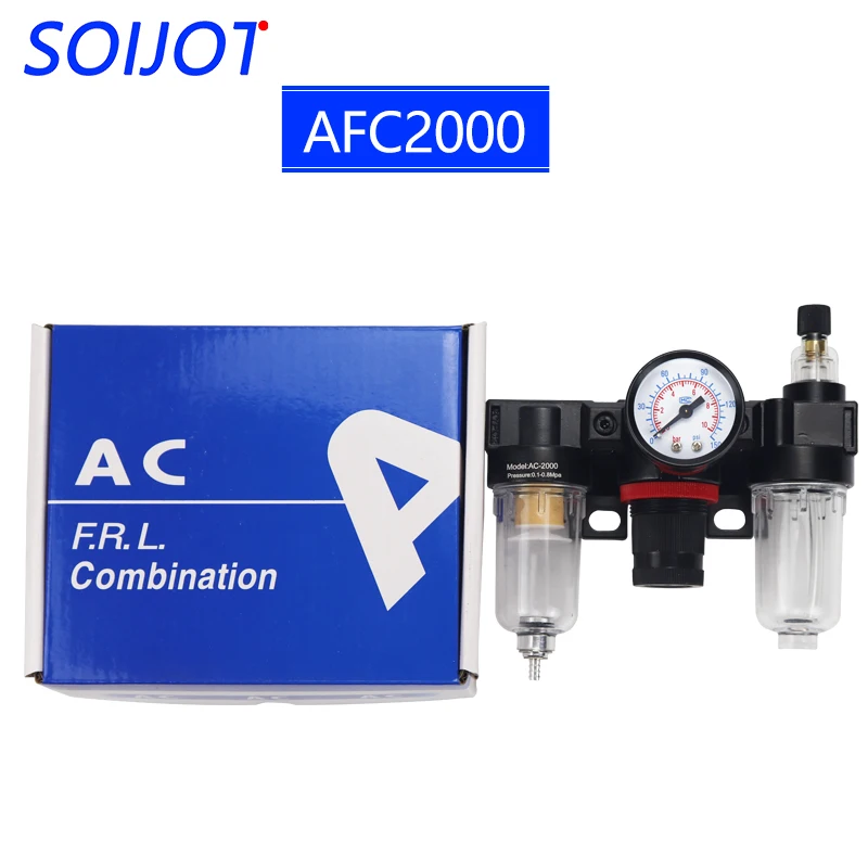 AC2000-02 1/4&quotPressure Regulator Gauge Air Compressor Filter Oil Moisture Separator For Water Filters Dehumidifie | Обустройство