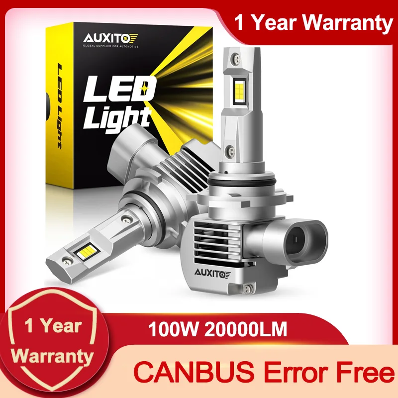 AUXITO 2Pcs 100W 9012 LED 20000LM High Power Headlight H11 H8 H4 HB2 9003 LED Bulb Turbo Lamp For Car Motorcycle Headlamp 6000K