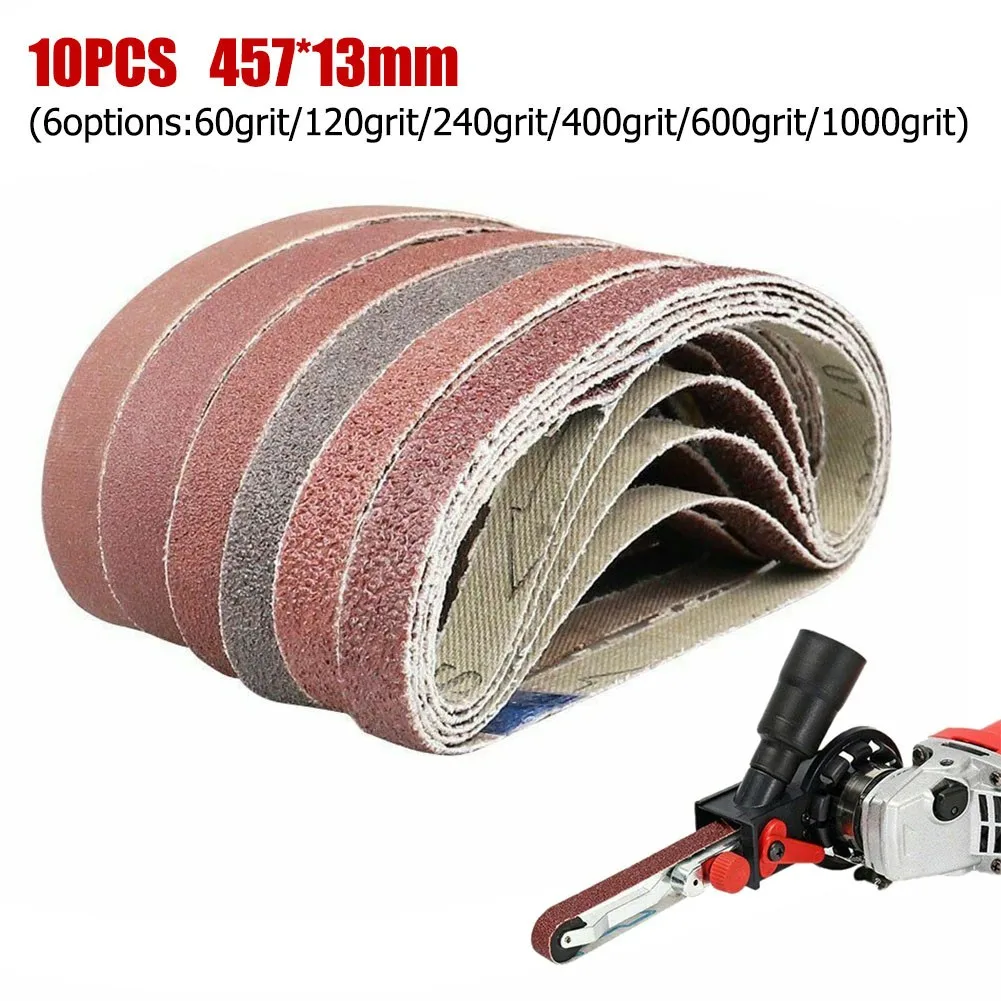 

10Pcs 457x13mm Sanding Belt 60 120 240 400 600 1000 Grits Abrasive Belt Sanding Band Sandpaper Grinder Sander Grinding Polishing