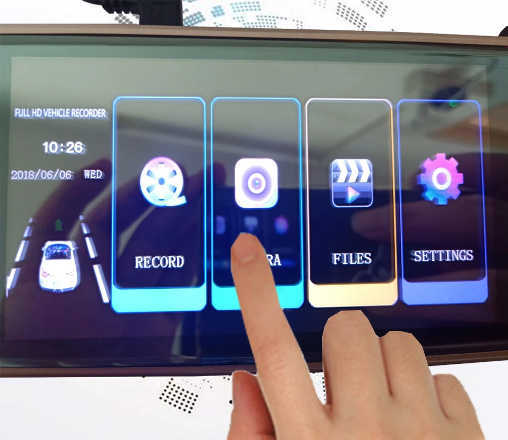 Kampacar " сенсорное зеркало DVR Dash камера s видео рекордер двойной объектив авто видеорегистраторы с двумя камерами HD 1080P два автомобиля регистратор Cam