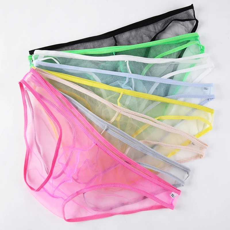 

Sexy Men's Brief Male Transparent Low-waist Briefs Panties Mesh Breathable Sexy Underwear