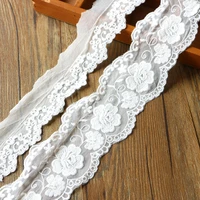 2yardslot white mesh embroidery lace fabrics lace ribbon wedding accessories patchwork diy crafts african doll lace
