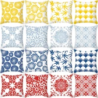 pillowcase colorful geometric printed peachskin cushion cover for decorative blue throw pillow cover bed home decor 4545cmpc