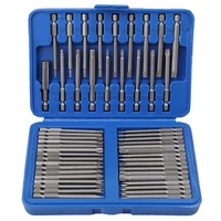 50pcs extra long hardware slotted repairing security torx star hex replacement splined hand tool screwdriver alloy steel bit set