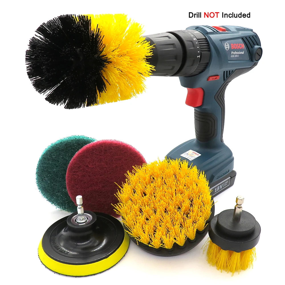 

6pcs/Set Power Drill Brush Scrub Pad Set for Grout Car Cleaning Brush