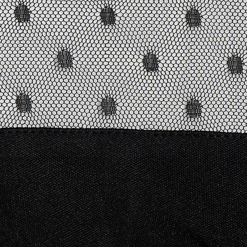 

2020 Vintage Polka Dot Mesh Blouse Shirt Sexy See Through Sheer Long Sleeve Womens Tops And Blouses Elegant Ladies Tops