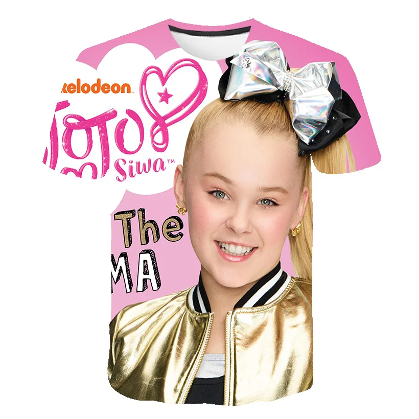 От 4 до 12 лет 3D одежда для девочек JOJO Siwa летние мультяшные топы мальчиков футболки