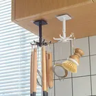 Многофункциональная вращающаяся на 360 градусов стойка для хранения с 6 крючками для дома или кухонного шкафа Органайзер без отверстий кухонные аксессуары