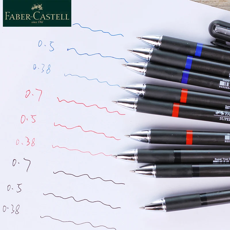 Faber Castell супер TRUE гелевая ручка черный/красный/синий 0 38/0 5/0 7 мм гелевыми чернилами