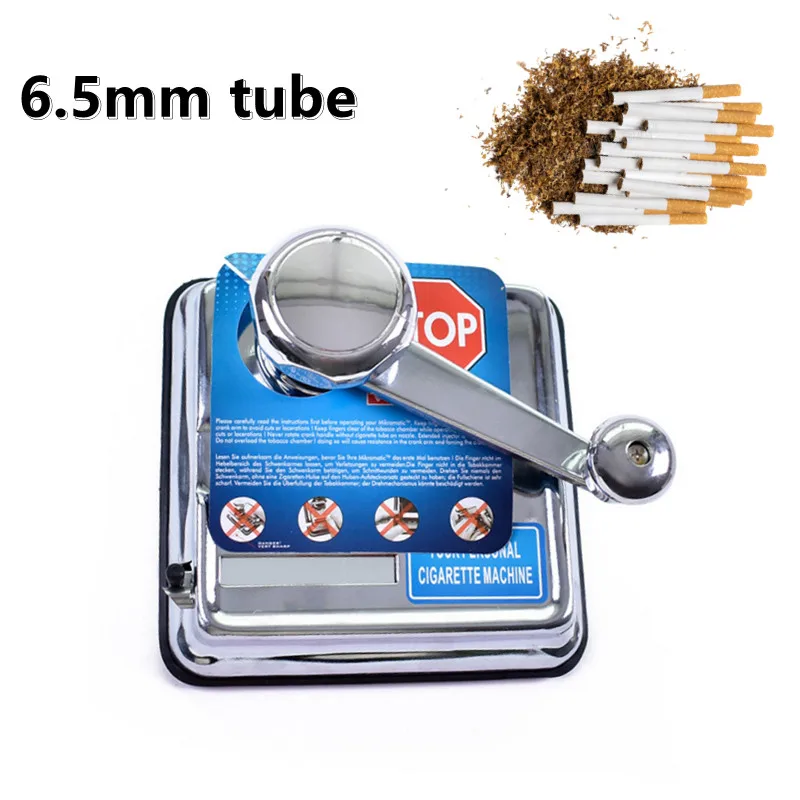 

6.5/8mm Tube Metal Rolling Machine Cigarette Device Hand Crank Tobacco Roller Stainless Steel Cigarette Maker Cigar Rolling Tool