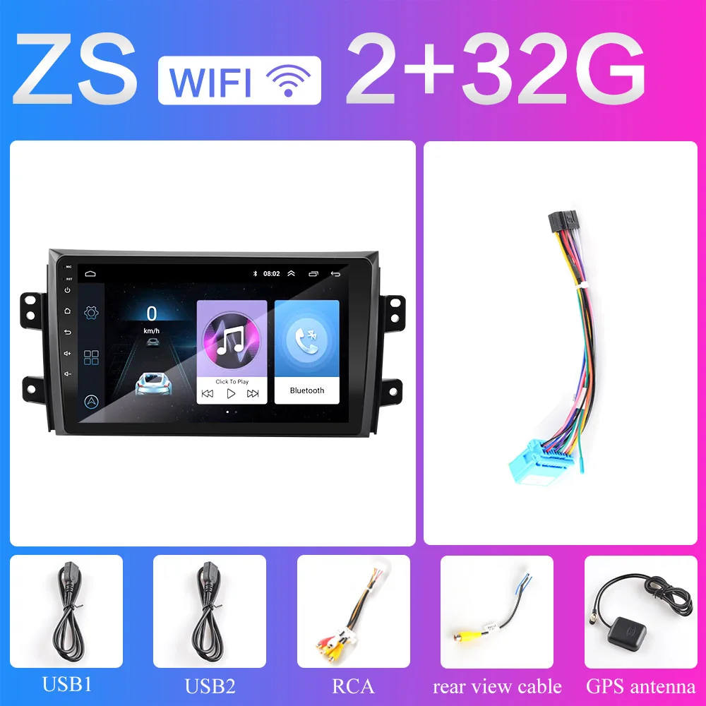 ZS 2G 2 din 2.5D Android 8,1 автомобиль радио мультимедиа плеер для Suzuki SX4 2006 2007 2008 2009 2010 2011 2012 2013 gps навигации - Цвет: ZS 2G