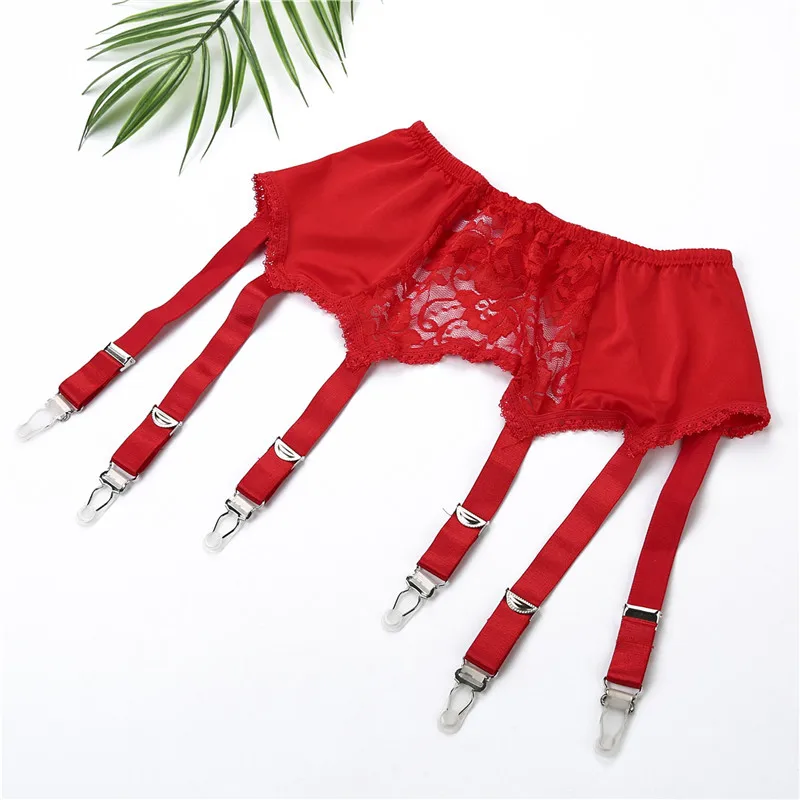 1Pcs Hot Women Sexy Leg Garter Belt With 6 Wide Straps Ladies Mesh Elastic Leg Strap Sexy Lingerie Erotic Thigh-Highs Stockings