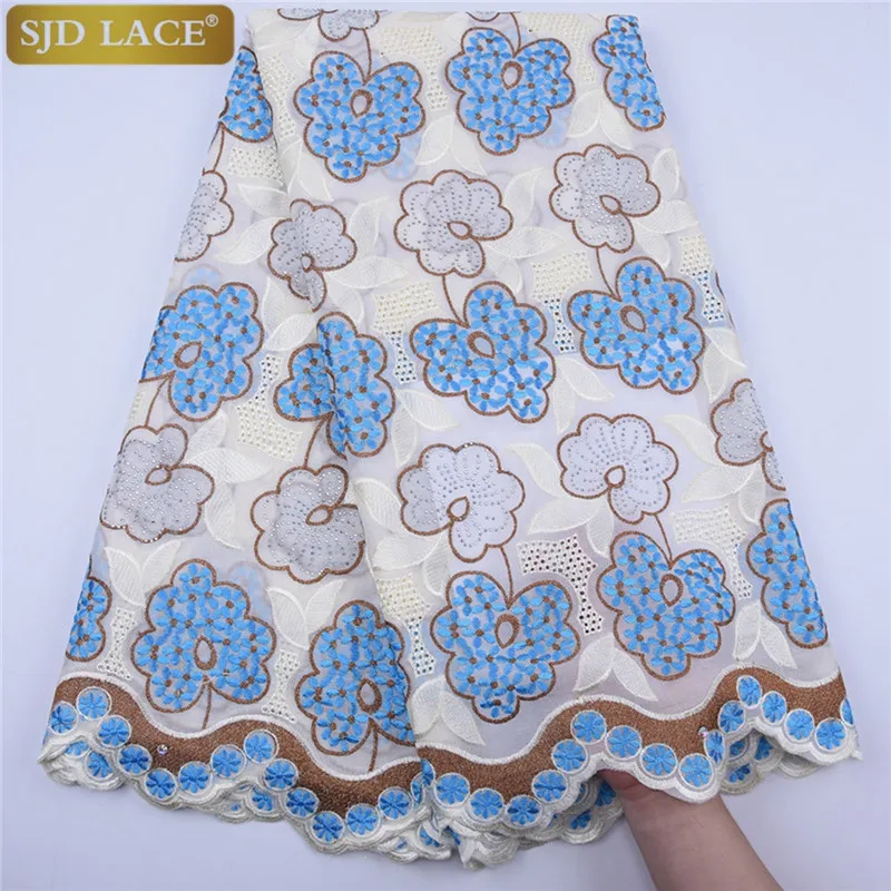 

SJD LACE African Dry Lace Fabric 2020 Latest High Quality Swiss Voile Lace In Switzerland Embroiderey Design For Wedding A1823