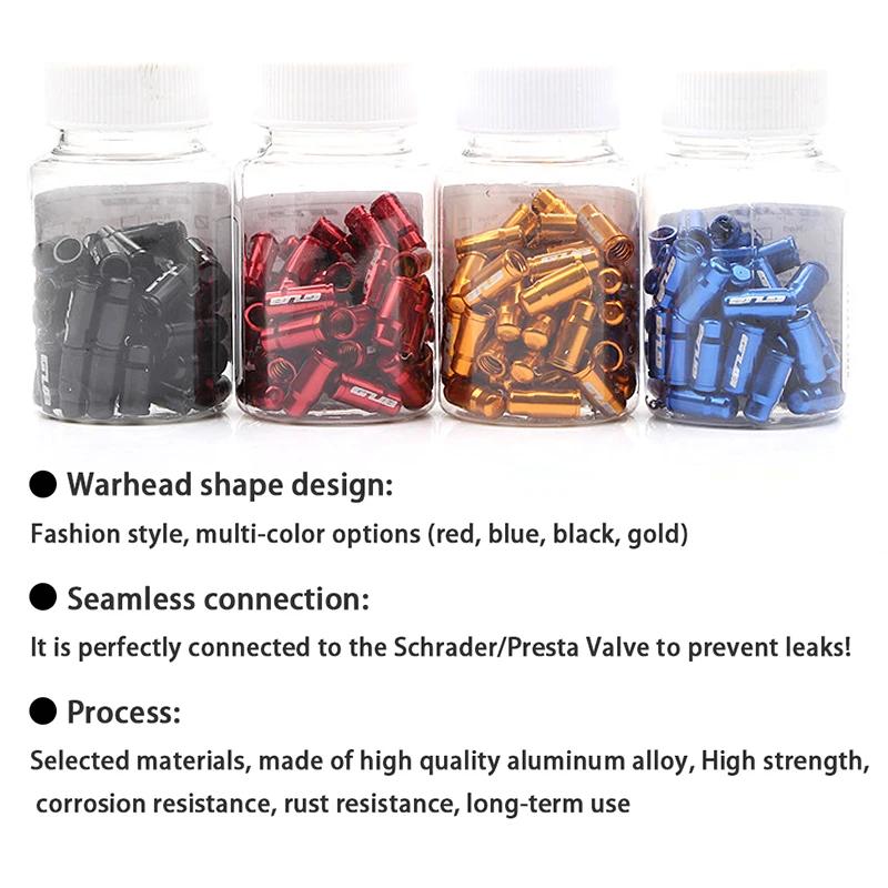 50 шт. алюминиевый колпачок клапана для велосипедных шин Сверхлегкий горных и