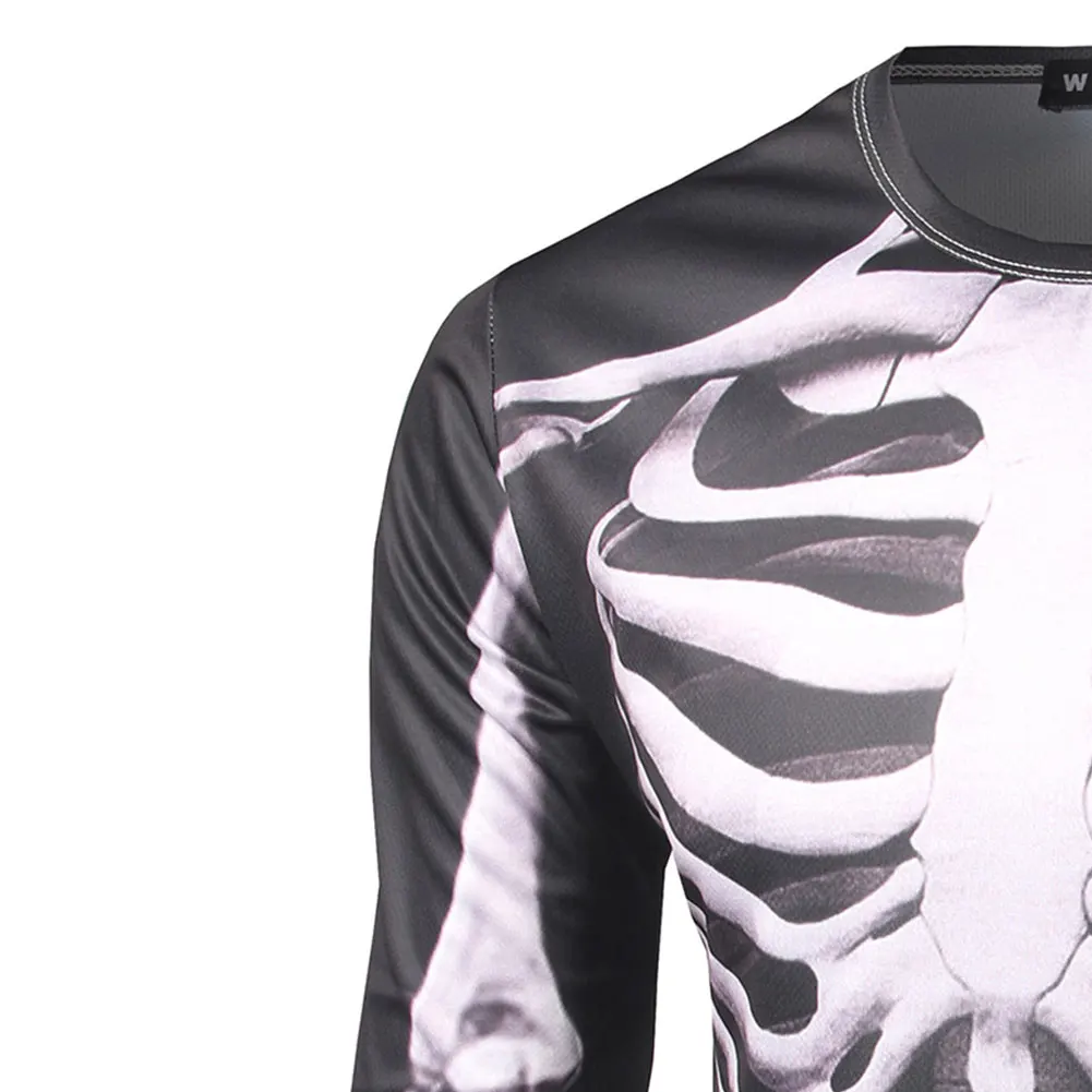 Мужской уродливый Забавный топ на Хэллоуин скелет клетка в рубчик хипстер