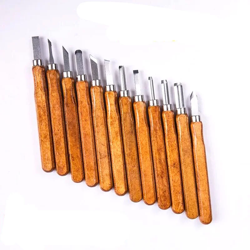 12 шт. ручная резьба по дереву долотом Ножи DIY деревообрабатывающий