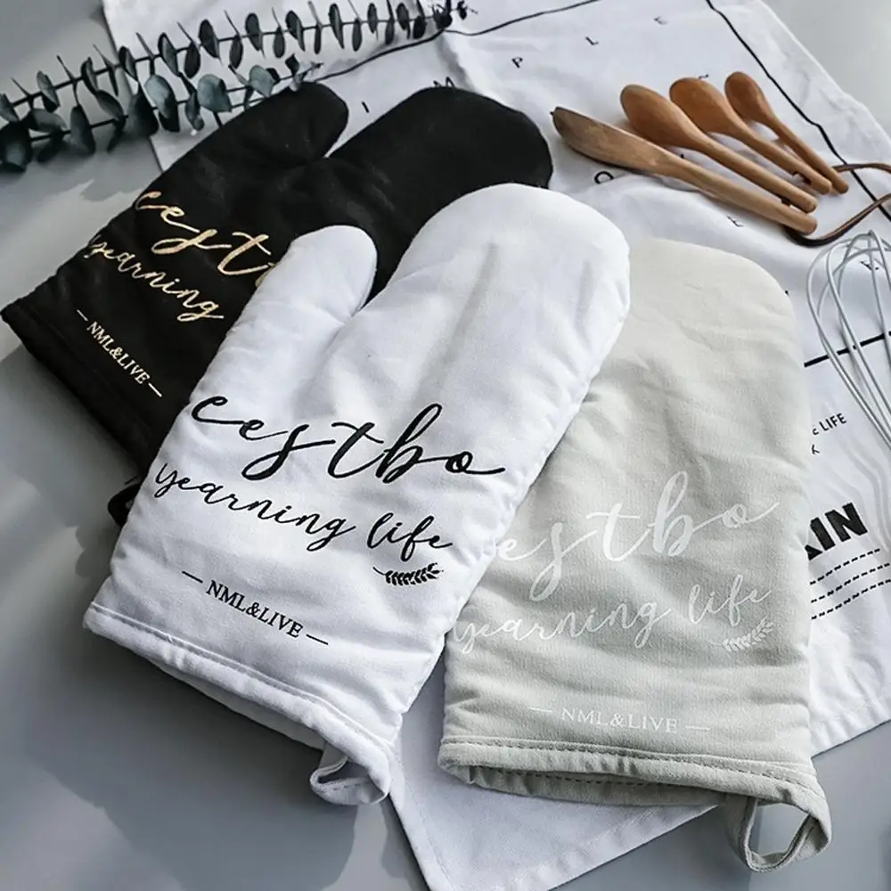 Модные хлопковые перчатки для духовки кухонные приготовления пищи