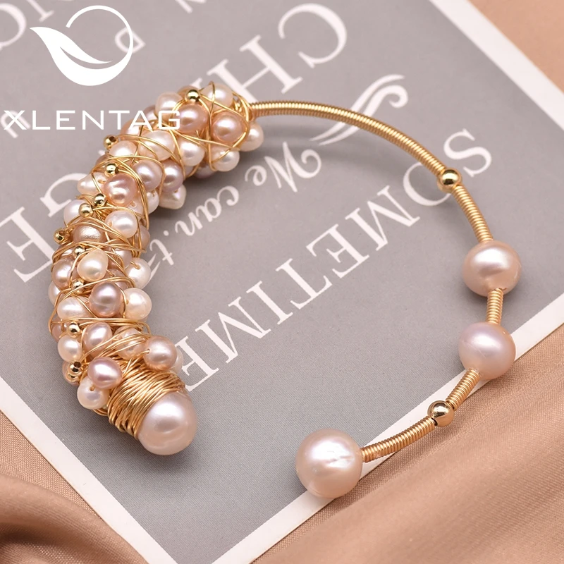 XlentAg оригинальный открытый браслет ручной работы из натурального пресноводного