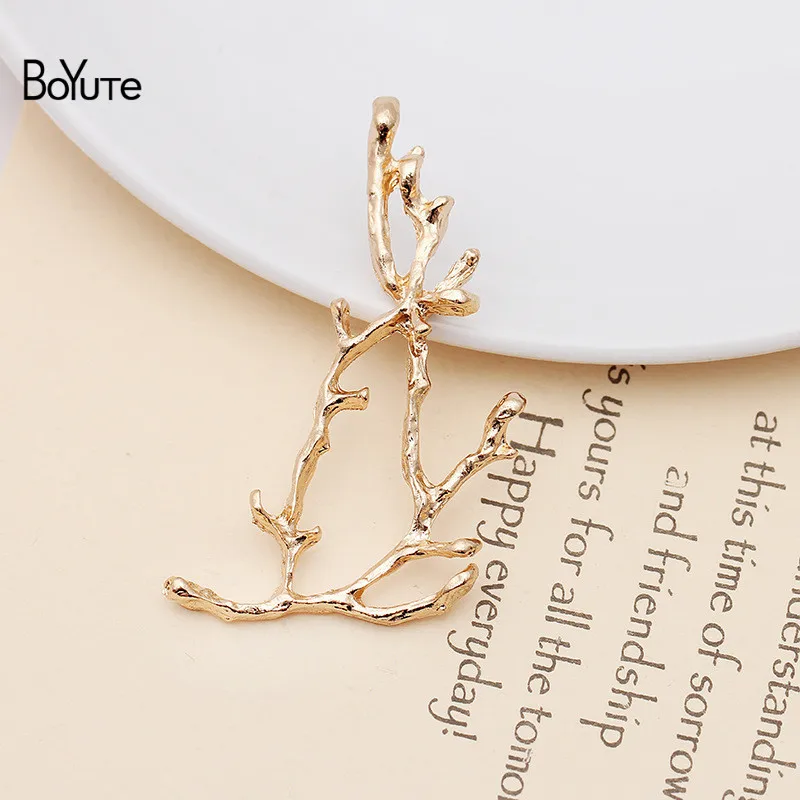 KC Gold-20.5x60.5MM BoYuTe(20 Pieces/Lot) Metal Alloy 40*34MM Maple Leaf Materials Vintage Hand Made Diy Jewelry Accessories Wholesale - Цвет: KC Gold-20.5x60.5MM