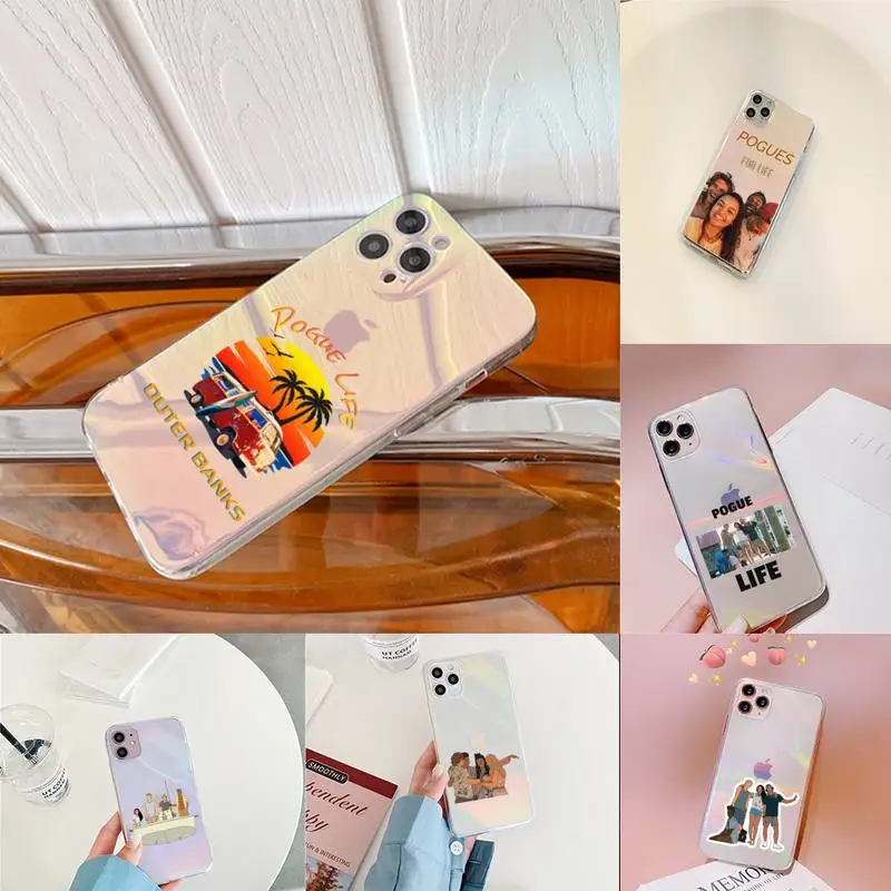 

Outer Banks Livin The Pogue Phone Case for iPhone huawei P 7 8 9 11 12 10 30 40 S X XS XR MINI Pro Max Plus laser Transparent
