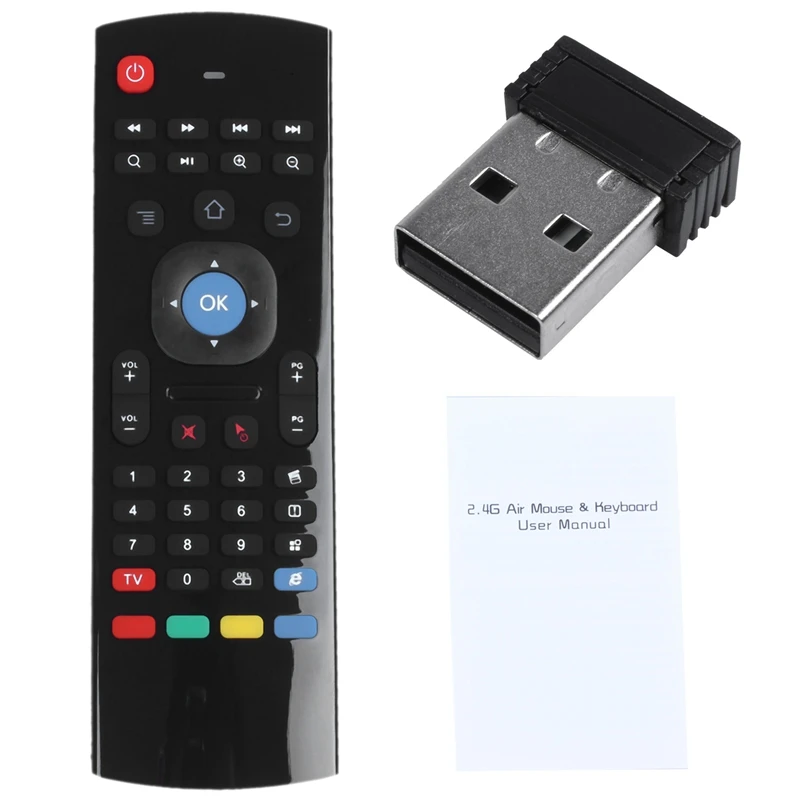 MX3 Portable 2.4G Wireless Remote Control Keyboard Controller Air Mouse for Smart TV Android box mini PC HTPC black | Электроника