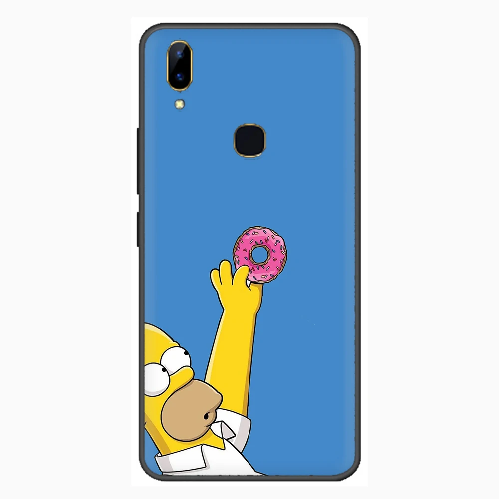 Funny Homer J.Simpson Black Silicone Phone Case for VIVO Y53 Y55 Y81 V5 V7 V9 V11 V15 Pro Y17 Y69 Y71 Y91 Y93 Y66 X9 Y11 U3 Y5S | Мобильные