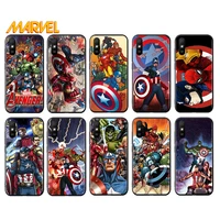 marvel avengers for xiaomi redmi 10x pro 5g 9a 9i 9t 9 go k40 k30 k20 ultra 8 7 6 5 4x pro soft black phone case