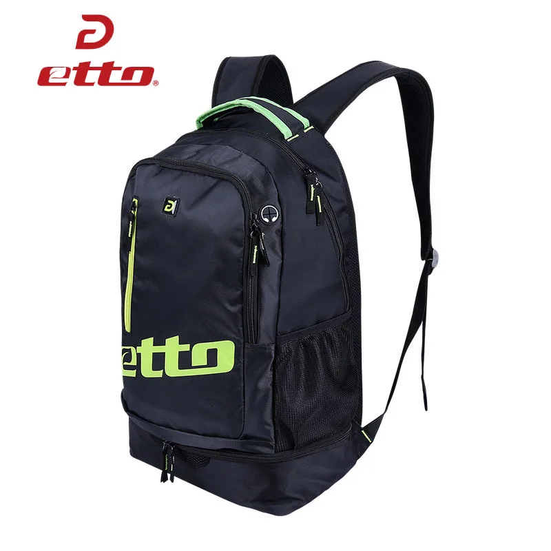 Black big logo Etto, качественный мужской Независимый спортивный рюкзак для хранения обуви, баскетбольная футбольная команда, тренировочная сумка, большая спортивная сумка для фитнеса HAB370 - Цвет: Black big logo
