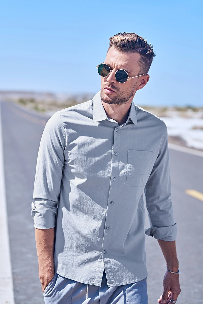 Enjeolon, Осень-зима, мужские повседневные рубашки, Camisa Masculina, длинный рукав, отложной воротник, рубашка, модная одежда, CX2541-1