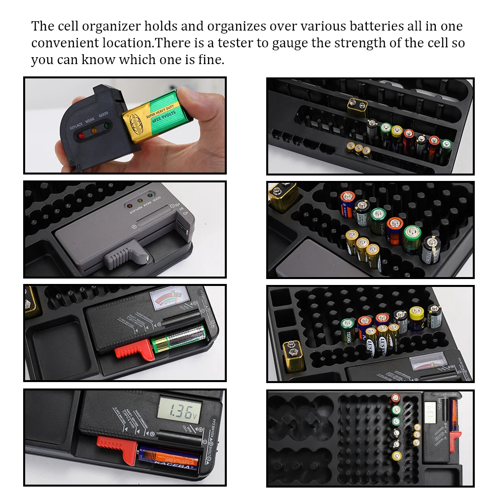Портативный чехол для аккумулятора органайзер хранения батарей типа AA AAA 9 В C D |