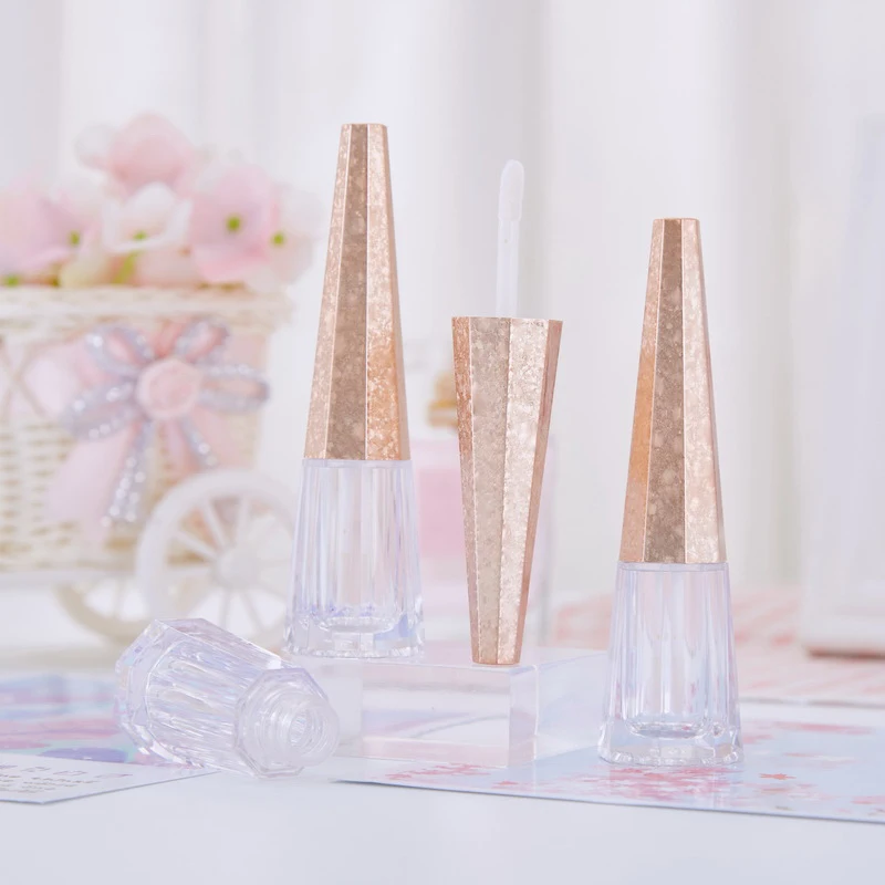 1/3/5 Pcs Lip Gloss Empty Tube With Wand Geometric Cone Shape Glaze Refillable Diy Balm Container Clear 7ml | Красота и здоровье