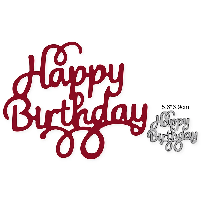 

Happy Birthday letters Metal Cutting Dies Scrapbooking Stencil for kids Embossing Craft Cutting Die