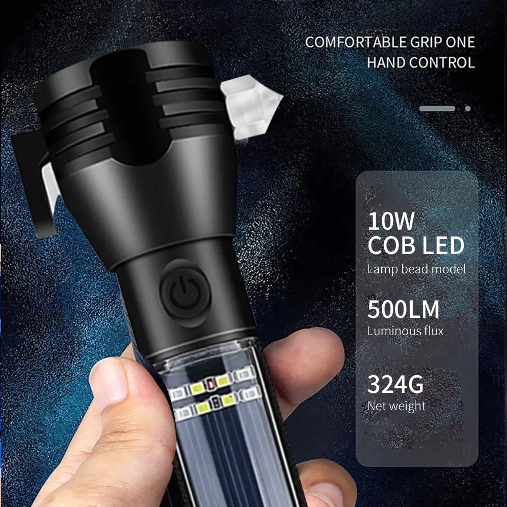 

Durable Solar Waterproof Cycling Tactical Military Camping LED Flashlight Top Grade Aluminum Casing Hiking Emergent Lamp