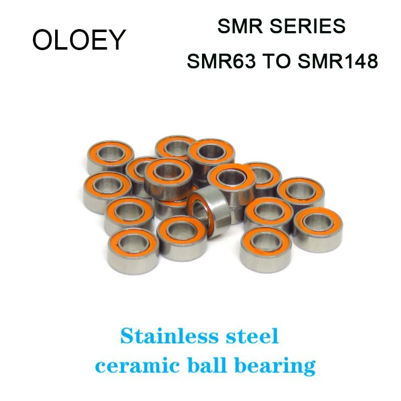 1/2pcs SMR63 To SMR148 2OS ABEC-7 Stainless Steel Hybrid Ceramic Bearings Fishing Reel Bearings Toys Motors RC And So On