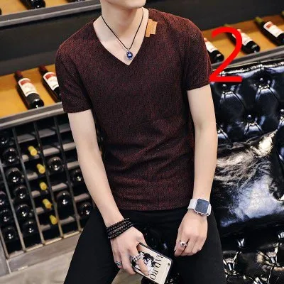 

2019 men's t-shirt with collar Slim cotton striped polo shirt tide brand dx