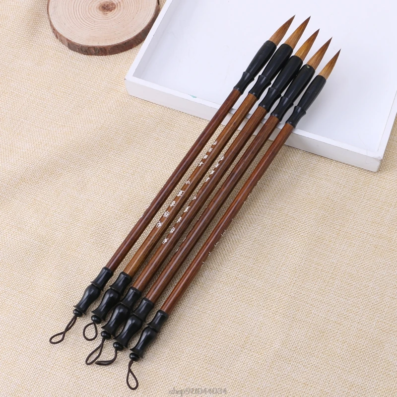 

1PC Chinese Calligraphy Brushes Pen Wolf Hair Writing Brush Wooden Handle Mar10 21 Dropship