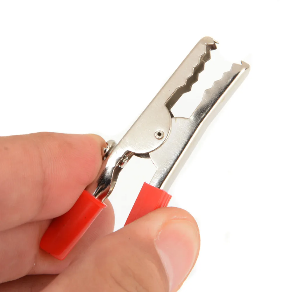 10 шт./лот изолированные зажимы типа крокодил пластиковая ручка кабельная