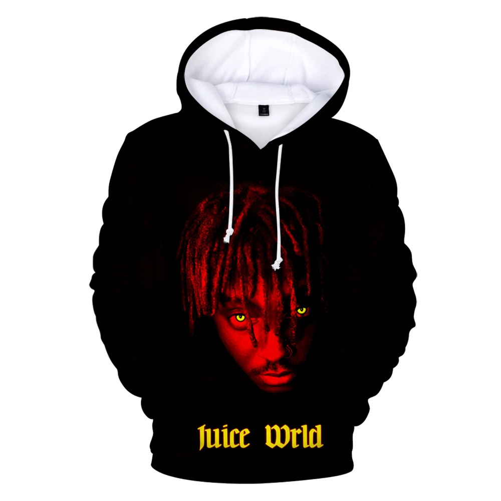 

Classic Juice Wrld 3D Hoodies Men Women Pullover Sweatshirt With Hat Streetwear Juice Wrld Polyester fiber Clothes 2019 Hot Sale