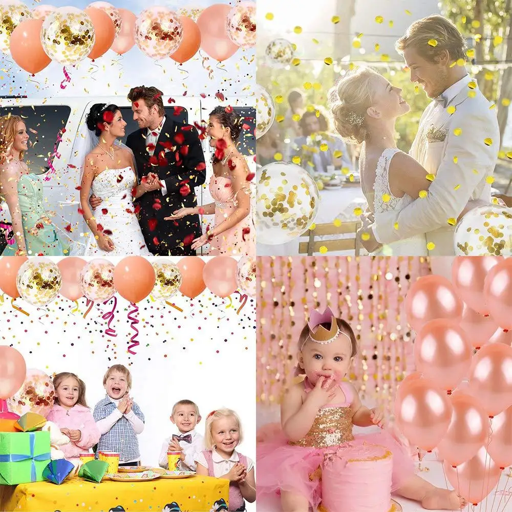 

Birthday Party Wedding Decoration Anniversary Ballon Metallic Suit Rose Gold Balloons Confetti Aluminum Foil Curtain Sequin Toys