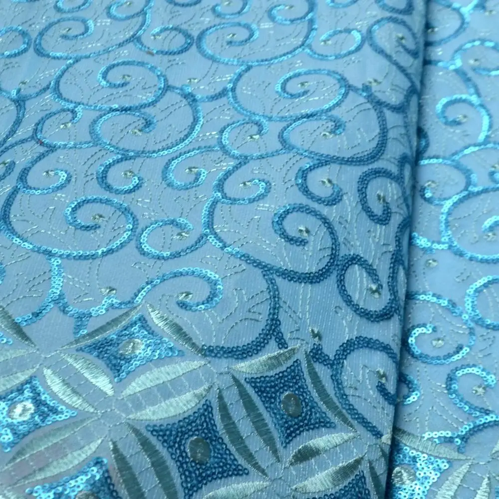 

5 ярдов, Высококачественная мягкая ткань с блестками, нигерийская одежда для случайного шитья, для оптовой и розничной продажи-N81801