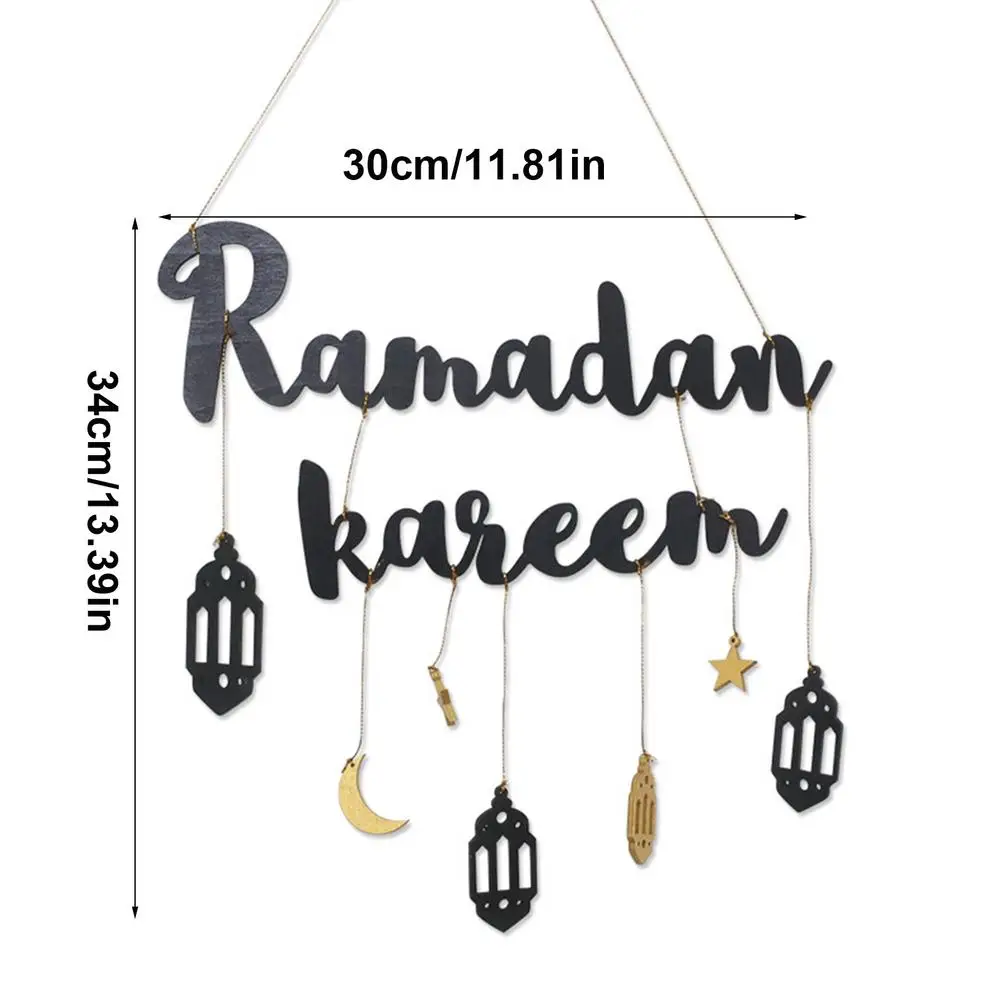 

Ramadan Kareem Auspicious Letters Hanging Decor Star Moon Wall Decor For Eid Mubarak Ramadan Party Decoration Gift Wedding Deco