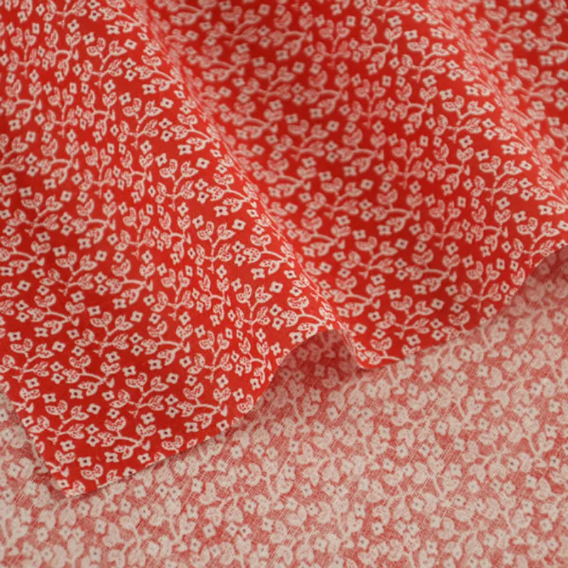 Букшевый принт с красным цветком 100% хлопок простая ткань лоскутное домашнее