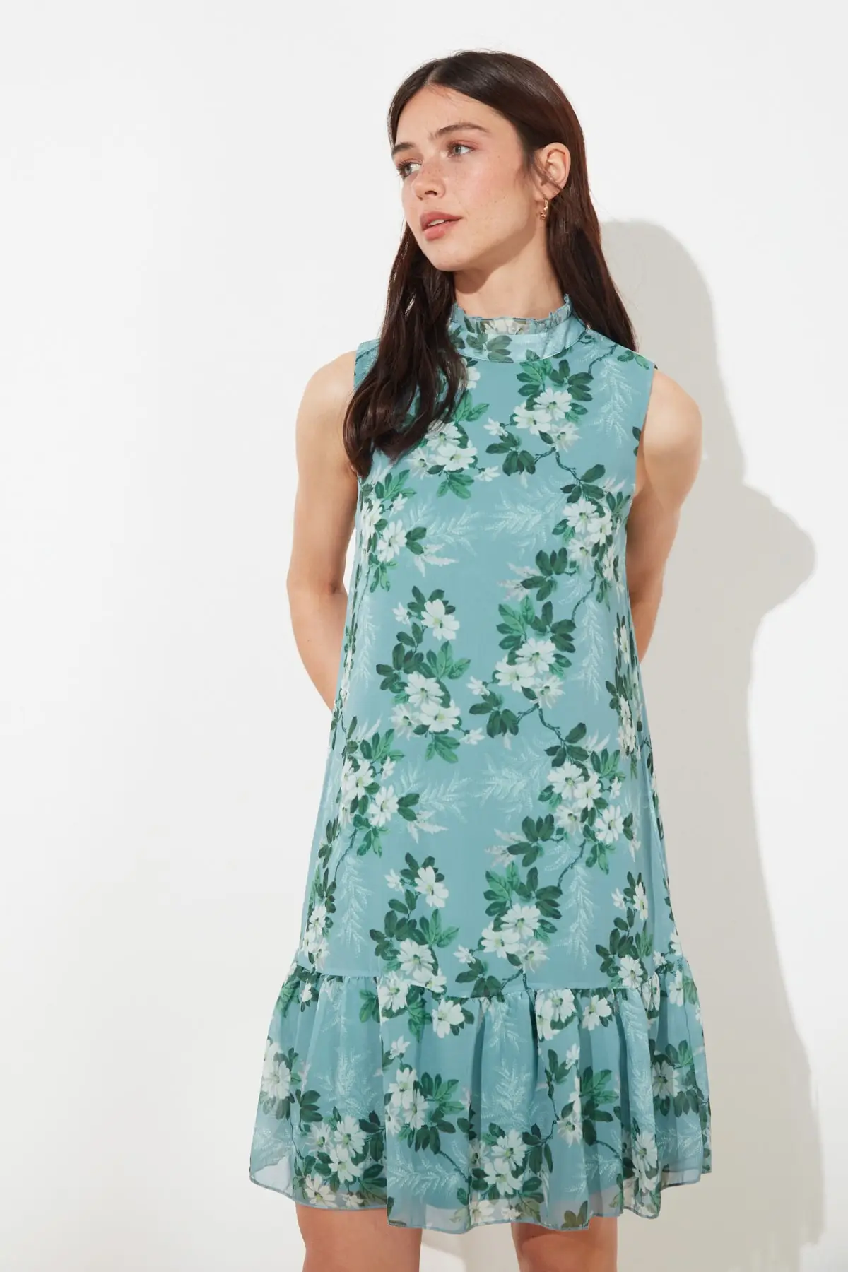 Модное разноцветное платье с оборками TWOSS19XO0044|Женские платья| |