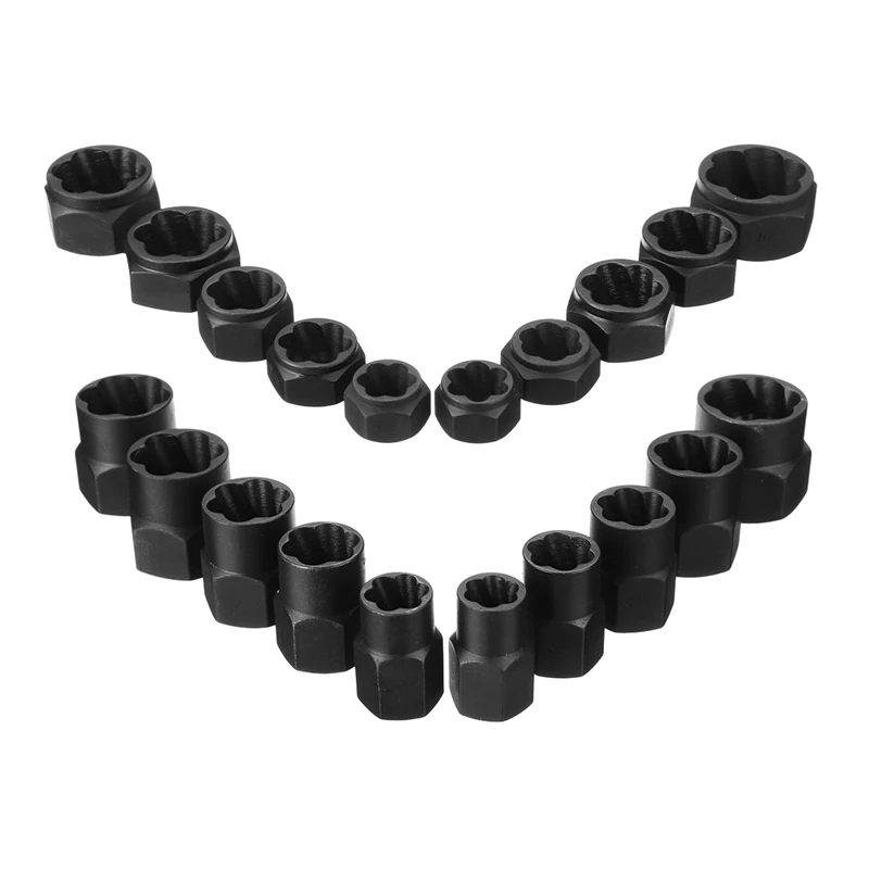 

10pcs/Set Damaged Bolts Nuts Black Nuts Screws Remover Extractor Removal Tools Set Threading Tool Kit Car Hub Multipurpose Screw