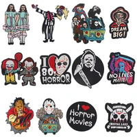sp637 horror movies killer patches for clothing iron on embroidered sew applique cool patch fabric badge diy apparel accessories