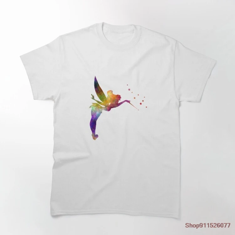 

Футболка хлопковая Tinkerbell, унисекс, черная, летняя, европейского размера