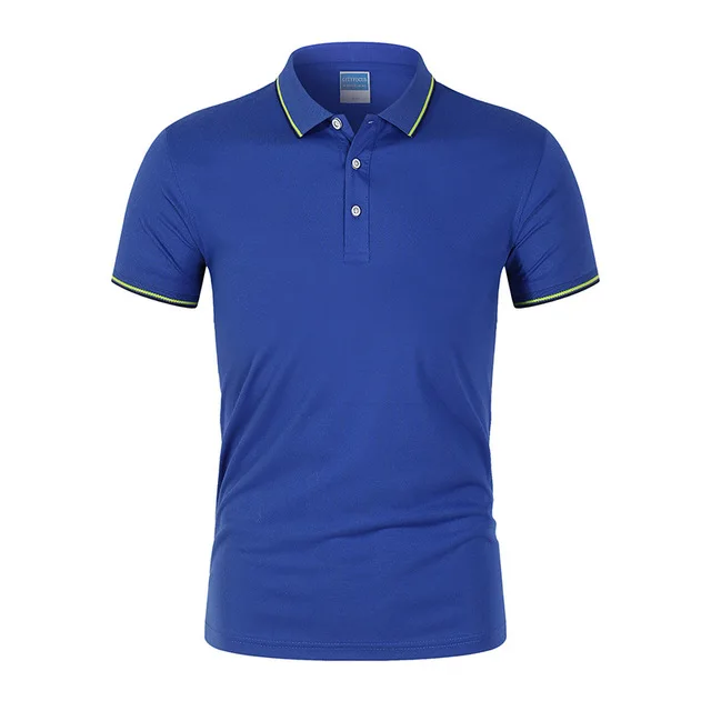 

534# men mercerized cotton business Lapel short sleeve polo