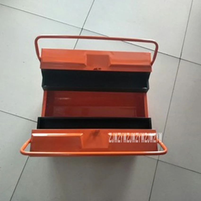 Household Portable Toolbox Three-layer Thicken Iron Storage Box Folding Tool Box Multi-function Maintenance Hardware Toolbox