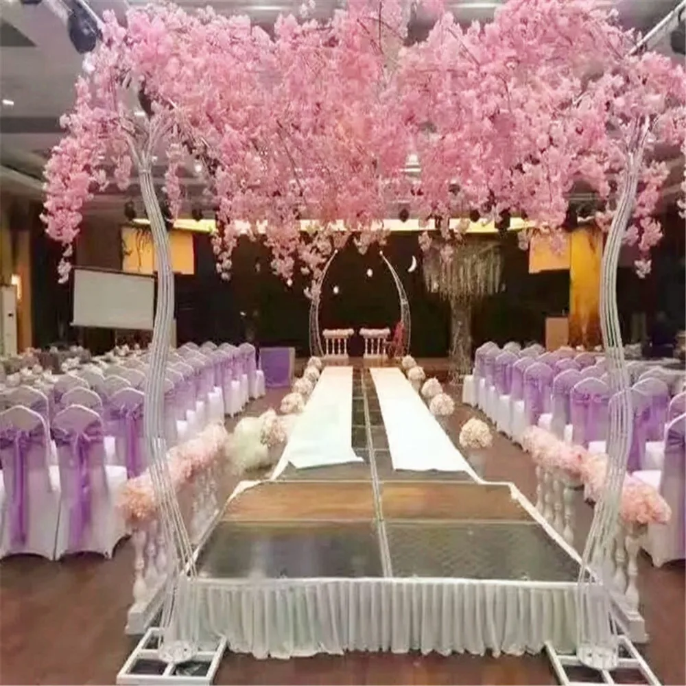 

2.6m height white artificial cherry tree road lead wedding aisle cylindrical mall decoration wedding decor rustic wedding